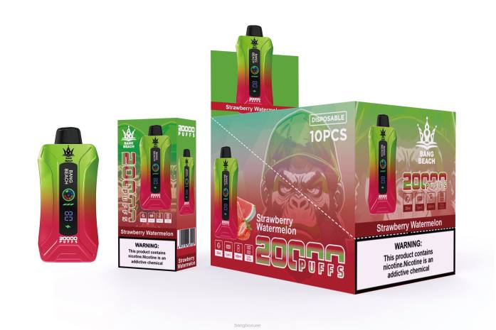 Bang Box Dubai - Bang Beach 20000 سحبة فيب شاشة سمارت الفراولة والبطيخ 888J3