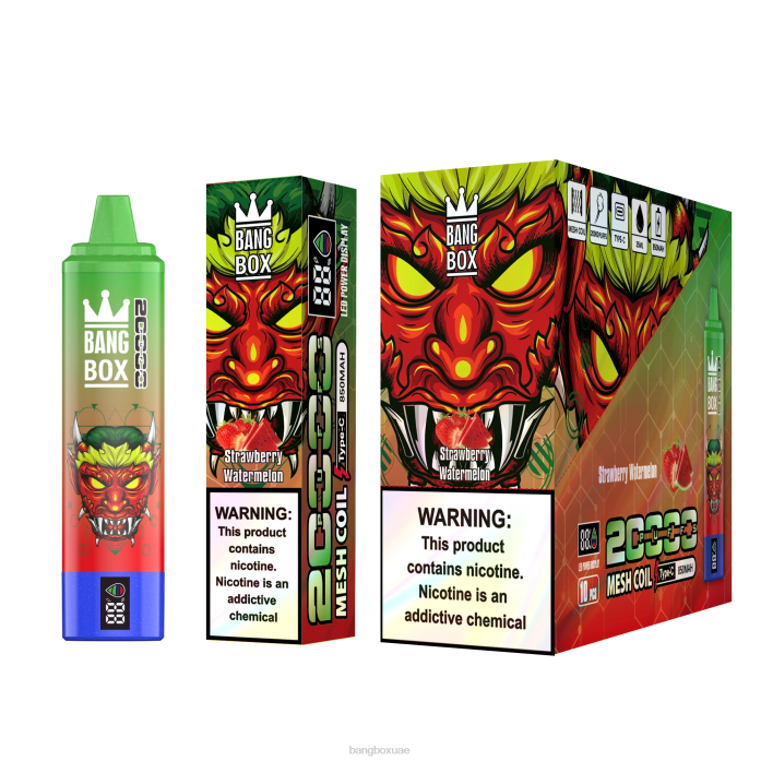 Bang Box Vape - Bang Box شاشة سمارت 20000 نفخة الفراولة والبطيخ 888J52