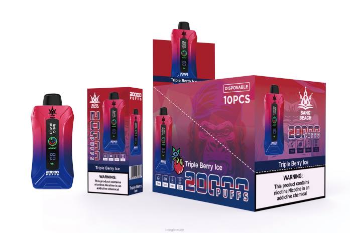 Bang Box Vape Review - Bang Beach 20000 سحبة فيب شاشة سمارت ثلج التوت الثلاثي 888J8