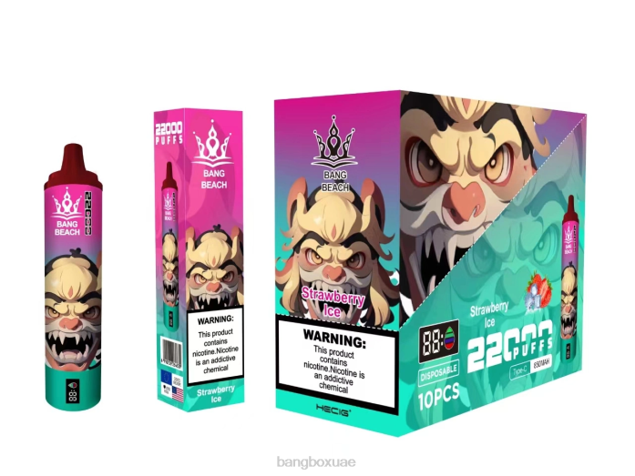 Bang Box Vape - Bang Beach شاشة سمارت 22000 نفخة جليد الفراولة 888J20
