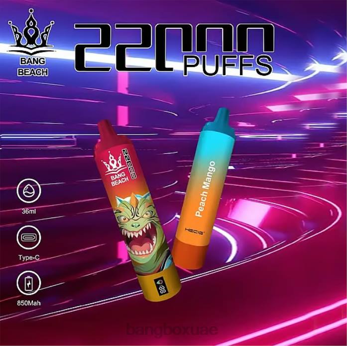 Bang Box Vape Review - Bang Beach شاشة سمارت 22000 نفخة مانجو خوخ 888J24
