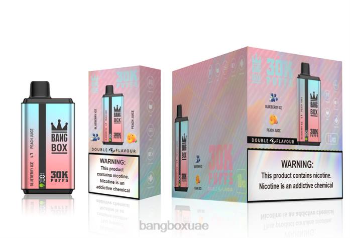 Bang Beach Vape - Bang Box 30000 نفخة نكهات مزدوجة ثلج التوت وعصير الخوخ 888J63