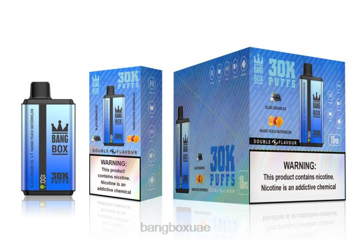 Bang Beach Vape - Bang Box 30000 نفخة نكهات مزدوجة بلاك دراجون آيس ومانجو وخوخ وبطيخ 888J71