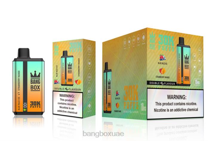 Bang Box UAE - Bang Box 30000 نفخة نكهات مزدوجة بلو راز آيس وفراولة ومانجو 888J73