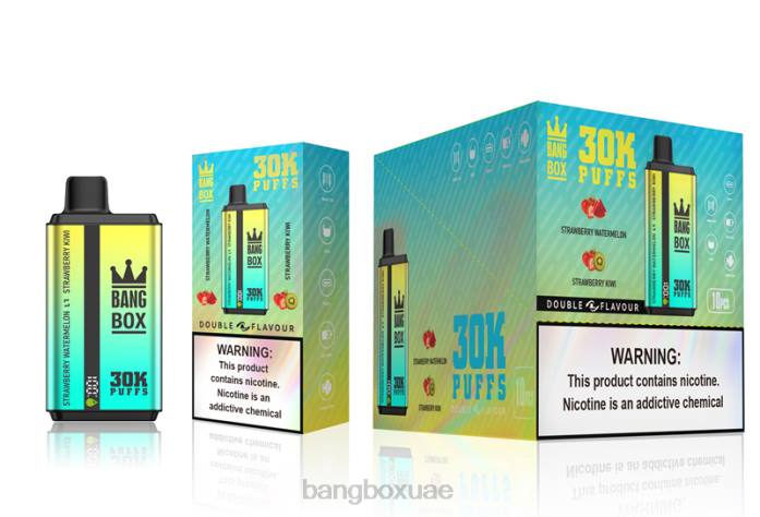 Bang Box Vape Review - Bang Box 30000 نفخة نكهات مزدوجة الفراولة والبطيخ والفراولة والكيوي 888J64